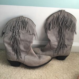 Grey cowgirl boots